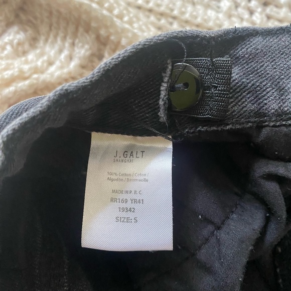 John Galt high waist straight / wide leg CARGO style black jeans - Picture 3 of 4